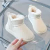 Sneakers Baby Girls Casual Snow Boots mångsidig vinter Ny koreansk stil Purpurfärgad enkla vattentäta barnmode pojkar runda ankelstövlar z230726