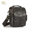 Evening Bags Quality Original Leather Male Casual Shoulder Messenger bag Cowhide Fashion Cross body Bag 8" Pad Tote Mochila Satchel 144 230724