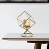 Candle Holders Metal Transparent Glass Holder Decor For Table Fragrant Stand Decorative Portavelas Candlestick AB50ZT