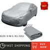 Auto Zonnescherm Universele Full Car Covers Sneeuw IJs Stof Wind Zonnescherm Cover Opvouwbaar Licht Zilver Maat SXL Auto Outdoor Protector Cover x0725