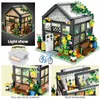 Blöcke Stadt Street View Blume Café MOC Gebäude Set Camping Zelt Modell Architektur Figuren DIY Ziegel Spielzeug für Kinder geschenk 230724