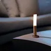 Nachtverlichting LED Hout Draadloos USB-licht Magnetische wandlampen Keukenkast Kast Slaapkamer Desktop Verplaatsingslamp Nachtkastje Verlichting