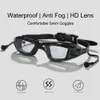 Goggles Men Women Professional Waterproof Anti Fog Clear Swim Goggles Swimming Pool Water Sports Glasses Eyewear With Sile Earplugs HKD230725