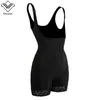 Siyah Bej Bodysuit Dantelli iç çamaşırı kadınların zayıflama yetersizliği korse fermuar ön kapağı shapewear vücut şekillendirici kıyafetler