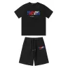 Trapstar Mens T Shirt Pants 2 Piece Sets Designer Rainbow Towel Embroidery Decoding Tshirts Men's Black White Round Neck T-shirt CXG2307255