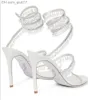 Sandalen Sandalen R Caovilla Hochzeitskleid Sandale Damen High Heels Schuhe Romantische Dame CHANDELIER Nude Stiletto Schmuck Sandalen Knöchelriemen Z230727