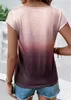 T-shirts pour femmes 2023 Criss-Cross évider Blouse femmes chemise col en v T-shirts courts loisirs manches minces femme T-shirts hauts