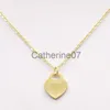 Pendant Necklaces 2020 Stainless steel heart-shaped necklace short female jewelry 18k gold titanium peach heart necklace pendant for woman J230725