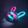 Masques de fête Design Effrayant Neon Glowing Party Sanglant Lapin Cosplay Masque De Lapin Halloween Carnaval Costume Lumineux Props Party Masque LED 230724