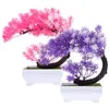 Dekoratif çiçekler 2 adet kiraz kartopu masası dekorasyonlar sahte mor süslemeler bitkiler yapay bonsai plastik açık havada