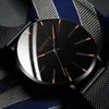 Wristwatches Minimal Mens Watch Fashion Slim Simple Business Stainless Steel Mesh Band Quartz relojes para hombres 230724