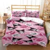 かわいい漫画プリントポリエステルの寝具セット柔らかく快適な掛け布団寝具セット完全サイズカスタマイズ可能なL230704