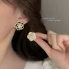 Boucles d'oreilles de marque de luxe classique géométrique femmes 925 argent camélia Rose fleur boucles d'oreilles