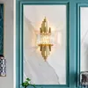 Wall Lamp Nordic Gold Creative Modern Luxury Crystal LED Lights Living Room Bedroom Restaurant Simple Interior Sconce