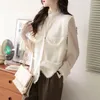 Kvinnors västar kvinnor mysiga hösten vinter vintage casual femme anbud ärmlösa rockar all-match v-hals elegant outwear grundläggande koreanska
