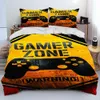 Cartoon Gamer Game Zone Controller trapunta Set di biancheria da letto piumini set di copertura per trapunta Case di copertina King Letting da letto Queen size L230704