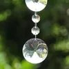 Décorations de jardin Perles d'espacement octogone transparentes brillantes Cercle à double trou Prisme à facettes Fleur de vie Pendentif en cristal de verre Attrape-soleil Dangle