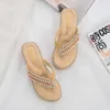 Slippers New Women Sandals Summer Fashion Shoes Girls Wild Rhinestone Pearl Women Flip Flops Non-slip Flat Sandals Women Shoes xx2 L230725