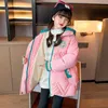 Down Coat Girls Cashmere Cotton Jacke Winter Children's Winter Padded Cotton Jacket Hood Parkas теплый снегопад.