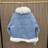 Women's Down Parkas Winter Women's Denim White Duck Down Jackets med natrual Real Fox Fur Collar Lady Korean Fashion Luxury Female Coats Outwear HKD230725