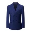 Costumes pour hommes Costume Boutique Gentleman rayé à double boutonnage - Élégance sur mesure haut de gamme - 5 styles pour hommes grands et grands