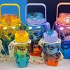 Tumblers ParentChild Twopiece Lucky Cat Shape Childrensかわいいケトルラーゲカパティサマーストロープラスチックカップ1400mlおよび300ml 230725