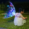 LED Light Sticks Electrical Butterfly Elf Wings With Music Lights Glowing Automatic Flapping Fairy Princess Party Pest for Kids Girls Gift 230724