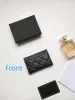 المصمم يحافظ على الفاخرة C Fashion Woman Card Pattern Caviar Caviar Meanted Gold Hardware Mini Mini Black Hardware Wallet Pebble Leather with Box