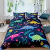 Leuke cartoon dinosaurus Print Polyester Beddengoed Sets Kind Kids Covers Jongens Beddengoed Set voor Tieners kingsize beddengoed set L230704