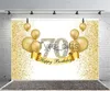 Background Material Black Gold 70 Background Women's Happy Birthday Party Seventh Flash Photo Background Photo Background Decoration Banner x0724