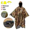 Imperméables 3 en 1 Imperméable Multifonctionnel Imperméable Poncho de Pluie Sac à Dos Randonnée Housse de Pluie Moto Auvent Extérieur Camping Tente Tapis x0724