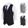 Gilets pour hommes Stripe Vest Costume Single Breasted Designer Marque Sans manches Manteau formel Top Robe adulte Tuxedo 230724