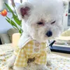 Dog Apparel Wood Bear Button Plaid Hoodies Shirt Pet Clothes Short Sleeve Sweatshirt Tshirt Puppy Cat For Small Dogs Chihuahua