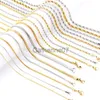 Hangende kettingen ason Inoxidable Gold Color Chains 1-5 mm roestvrijstalen slangenketens ketting ketting touw sieraden vrouwen lange ketens accessoires J230725