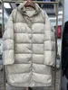 Vrouwen Down Parka 2022 Winter Nieuwe Stijl Gebreide Afneembare Cap Lichtgewicht Lange Duck Donsjack Vrouwen HKD230725