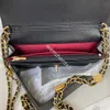 10a Woc Caviar Cowhide Crossbody Torba złoty łańcuch monety Flip Flip Ramię designerski vintage lichee torebka skórzana koperta portfel mini hobos torby komunikatory