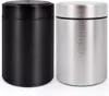 Bouteilles de stockage Bocal en aluminium Lot de 2 récipients hermétiques polyvalents portables pour thés à café d'épices (argent noir)