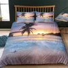 Dream ns Modern Nature Bedding Set 3Dデジタル印刷ビーチココナッツグローブサマーベッドルームキルトカバーケースベッドキットL230704