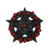 Kandelaars Zwart 5-puntige Ster Kandelaar Altaar Base Rose Vine Maretak Astrolabium Meditatie Magic Home Plaats Decoratie Talisman