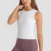 Camicie attive ABS LOLI Canotta da allenamento con increspature laterali da donna Girocollo Camicia da yoga senza maniche estiva Abbigliamento sportivo sottile Fitness Corsa Palestra