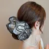 New French Hollow Out Lace Hair Scrunchies Large Elegant Women Hair Ties Fashion Ponytail Holder Double Layer Hair Bands
