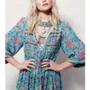 Casual jurken vrouwen bloemenprint lange mouw boho dres tassel tribal dames avondfeest maxi voor