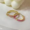 Premium Sense Large Hoop Simple Letter Enamel Drop Glaze Earrings With Wedding Jewelry Gift Jewelry