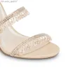 Sandálias R Caovilla vestido de noiva sandália mulheres sapatos de salto alto Romântico senhora CHANDELIER nude Stiletto Sandálias jóias sandálias tornozelo stra2576255 Z230727