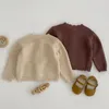 Cardigan Toddler Baby Girls Sticked Clothes For Spring Autumn Solid O Neck Kids Knitwear Sweater Coat 230724