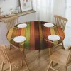 Nappe de table moderne couverture ronde nappes extensibles coloré fond en bois décoratif pour la maison