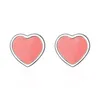 Boucles d'oreilles compte-gouttes d'amour plaqué argent grandes boucles d'oreilles coeur de pêche rouge en forme de coeur bijoux en argent simples été nouvelles boucles d'oreilles en gros