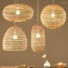 Hanglampen Rotan Lamp Slaapkamer Woonkamer Keuken Handgeweven Bamboe Kunst Verlichting Voor