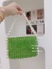 Pearl Bag Spliced Green Acrylic Beaded Bag Flip Sac à main 230725