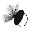 Bandanas Pillbox Hat Cocktail Tea Party Hats Women Fascinators 20s Fashion Headbands Veil Black Flapper Bridal Mesh